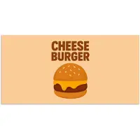 PosterMonkey Poster 40x20 cm - Cheeseburger - Minimalistisch - Geel - Posters - Kamer decoratie - Wanddecoratie woonkamer - Muurdecoratie slaapkamer