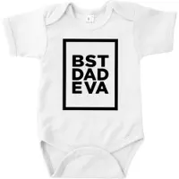 Logostar Vaderdag Cadeau - Romper Best Dad Eva Box - Maat 68 - Kleur Wit - 100% Katoen