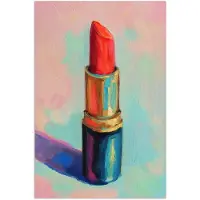 PosterMonkey Poster 60x90 cm - Lippenstift - Rood - Penseelstreken - Posters - Kamer decoratie - Wanddecoratie woonkamer - Muurdecoratie slaapkamer