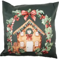 Clayre & Eef Kussenhoes 45x45 cm Groen Polyester Kerst