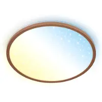 Briloner SLIM LED-paneel, met afstandsbediening, dimbaar, instelbare kleurtemperatuur (CCT), sterrenhemelmodus, koffie-design, diameter 37,5 x 3,3 cm