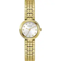 GUESS Analoog horloge 'CLARA' goud / wit