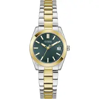 GUESS Analoog horloge 'Alice' goud / donkergroen / zilver