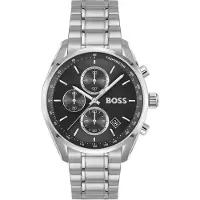BOSS Horloge met zwarte wijzerplaat en stalen polsband
