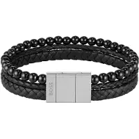 HUGO Armband 'Sphere' zwart / zilver