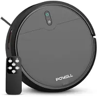 Powell Robotstofzuiger - Robotstofzuiger met Dweilfunctie - Robotstofzuiger met Laadstation - Robot Stofzuiger - Dweilrobot - Zwart