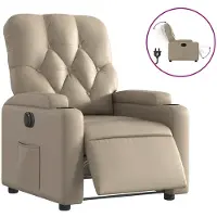 vidaXL Fauteuil verstelbaar elektrisch kunstleer cappuccinokleurig