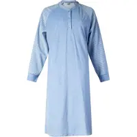 Lunatex - warm dames nachthemd 224183 badstof - winter nachthemd - blauw - maat XXL