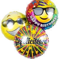 Folat Boeket Folieballonnen - Smiley Happy Birthday - 3 stuks
