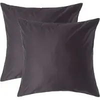 Homescapes Luxe Satijn Kussensloop 80x80 cm – Antracietgrijs – Set van 2 – 100% Egyptisch Katoen Satijn – Draaddichtheid 1000