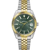 GUESS Analoog horloge 'JADEN' goud / groen / zilver