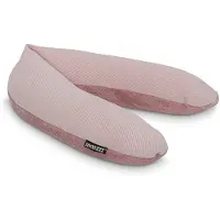 Snoozzz Voedingskussen Premium Kwaliteit - 185 cm – Microparel Vulling – Luxe Draagtas – Wasbare Hoes - Rib Rosé