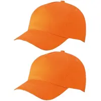 Myrtle beach Set van 8x stuks 5-panel baseball petjes /caps in de kleur oranje voor volwassenen - Supporters/koningsdag