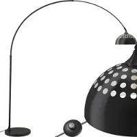 TecTake Booglamp vloerlamp woonkamer - Retro vintage eetkamerlamp - Hangend, ideaal voor eettafel en woonkamer - Arc-lamp - zwart
