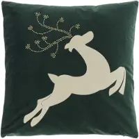 Unique living | kussen reindeer 45x45cm dark green | kussen woonkamer of