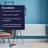 Plieger Compact Paneelradiator Type 22 - Wit - 50 x 100 cm