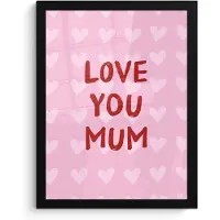 PosterMonkey Poster in lijst - Fotolijst 30x40 cm - Posters - Love - Quote - Moeder - Rood - Posterlijst zwart - Decoratie - Wanddecoratie woonkamer - Muurdecoratie slaapkamer