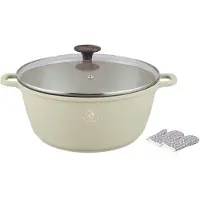 ROYAL SWISS – Pan Ø28 cm – 6 L – Marmeren Coating – Koudgrepen – Geschikt voor Alle Warmtebronnen inclusief Inductie – Met Deksel