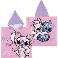 Sans marque Poncho handdoek Stitch Angel voor kinderen - zachte badcape multicolor.