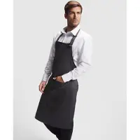 Roly Luxe Horecaschort - Unisex Schort - Professioneel - Keukenschort - Barbecueschort - Kookschort - Halterschort - 70 x 90 cm - voorvak - verstelbaar - donkergrijs