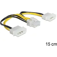 DeLOCK Molex naar EPS voedingskabel - 2x 4-Polig Molex male naar 8-Polig EPS