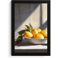 PosterMonkey Poster in lijst - Fotolijst 20x30 cm - Posters - Citroenen - Stilleven - Geel - Posterlijst zwart - Decoratie - Wanddecoratie woonkamer - Muurdecoratie slaapkamer