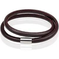 LGT JWLS LGT Jewels leren Wrap armband Edelstaal Bruin