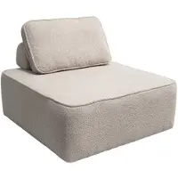 Sweeek Fauteuil boucléstof 1 zitplaats Beige