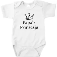 Logostar Vaderdag Cadeau - Romper Papa’s Prinsesje - Maat 56 - Kleur Wit - 100% Katoen