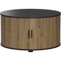 Vicco Selva Salontafel – 80 x 80 cm met schuifdeur Eiken/zwart