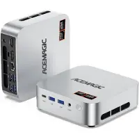 AceMagic W1 Mini Gaming PC - AMD Ryzen 7 H255 Mini PC - 16GB LPDDR5 512GB PCIe 4.0 M.2 SSD - Mini Computers(8C/16T,Tot 4,9 GHz) - Desktop computer Radeon 780M - USB4 - WiFi6 - BT5.2