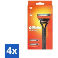 Gillette 4 x - Fusion 5 - Scheermesje - Ergonomisch ontwerp - 2 Extra Navulmesjes - Scheerapparaat - Fusion5 - Scheermesjes - Gladgeschoren - Scheerbeurt