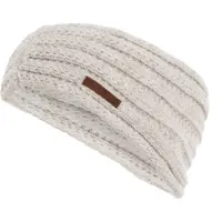 Knit Factory Joy Gebreide Dames Hoofdband - Haarband - Oorwarmers dames - Hoofdwarmer vrouwen - Hoofdband winter - Beige - One Size