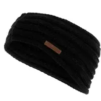 Knit Factory Nica Gebreide Dames Hoofdband - Haarband - Oorwarmers dames - Hoofdwarmer vrouwen - Hoofdband winter - Zwart - One Size