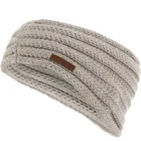 Knit Factory Joy Gebreide Dames Hoofdband - Haarband - Oorwarmers dames - Hoofdwarmer vrouwen - Hoofdband winter - Iced Clay - One Size