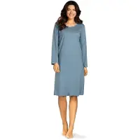Comtessa - Dames nachthemd - Interlock - Lange mouw - Blauw - Maat 50