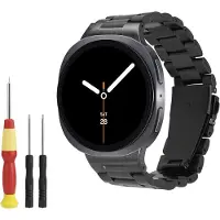 Kwmobile Vervangend horlogebandje geschikt voor Samsung Galaxy Watch 8 Galaxy / Galaxy Watch 8 Classic 46mm - 14 - 22 cm RVS horloge bandje - zwart