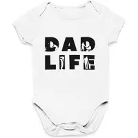 Logostar Vaderdag Cadeau - Romper Dad Life - Maat 68 - Kleur Wit - 100% Katoen