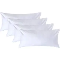 Homescapes Luxe Satijn Kussensloop 40x80 cm – Wit – Set van 4 – 100% Egyptisch Katoen Satijn – Draaddichtheid 1000