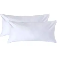 Homescapes Luxe Satijn Kussensloop 40x80 cm – Wit – Set van 2 – 100% Egyptisch Katoen Satijn – Draaddichtheid 1000