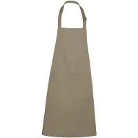 Roly Luxe Horecaschort - Unisex Schort - Professioneel - Keukenschort - Barbecueschort - Kookschort - Halterschort - 70 x 90 cm - voorvak - verstelbaar - donker zand