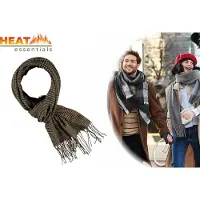 Heat Essentials Sjaal Dames - Sjaal Heren - Zwart/Camel Geruit - Geweven - Sjaal Dames Winter - Sjaal Heren Winter - Sjaals Unisex - Shawl