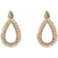 Go Dutch Label Oorknoppen Square Beads Drop Goud Champagne
