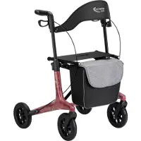 Multimotion - Carbon rollator maat M - 5,5 kg - Softwielen - Rode marmerprint