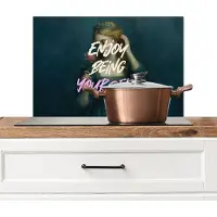 KitchenYeah Spatscherm keuken 60x40 cm - Kookplaat achterwand Vrouw - Roos - Quote - Muurbeschermer - Spatwand fornuis - Hoogwaardig aluminium