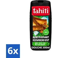 Tahiti 6 x - Douchegel - Verkwikkend Bio Hout - 100% Vegan - 300 ml - Douchegel - Houtgeur - Verfrissend - Hydraterend - Ginseng