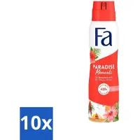Fa Pflege 10 x - Paradise Moments - Deodorant Spray - Hibiscusbloem - 150 ml - Deodorant Spray - Huidbescherming - Anti-vlekken - Hibiscusbloem - Frisheid