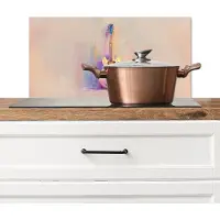 KitchenYeah Spatscherm keuken 60x30 cm - Kookplaat achterwand Gitaar - Pastel - Schilderachtig - Muurbeschermer - Spatwand fornuis - Hoogwaardig aluminium