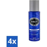 BRUT 4 x - Deodorant - Spray - Oceans - Fris & maritiem aroma - 200ml - Deodorant Spray - Fris - Maritiem - Aquatisch - Zweetbevochtiging