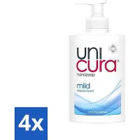 Unicura 4 x Vloeibare Handzeep Mild 250 ml - Handzeep - Antibacterieel - Milde Handzeep - Handen Reinigen - Hygiëne